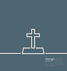 Image showing Logo of gravestone in minimal flat style line