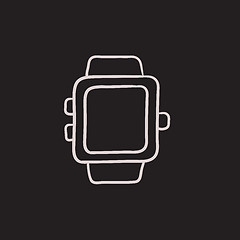 Image showing Smartwatch sketch icon.