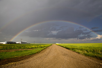 Image showing Storm Clouds Saskatchewan Rainbow