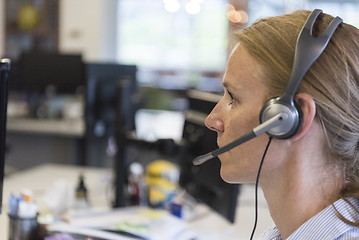 Image showing female support phone operator