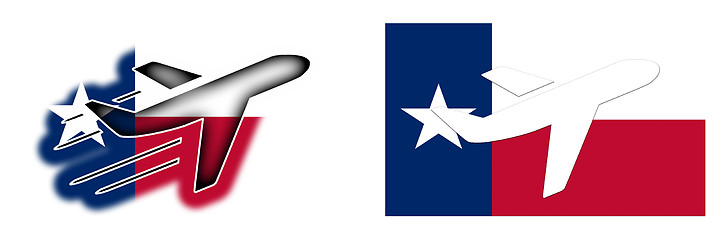 Image showing Nation flag - Airplane isolated - Texas