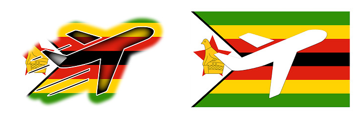 Image showing Nation flag - Airplane isolated - Zimbabwe