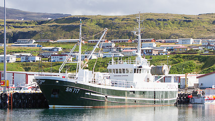 Image showing Grundarfjordur, Iceland - August 1, 2016;  Fishing boats in the 