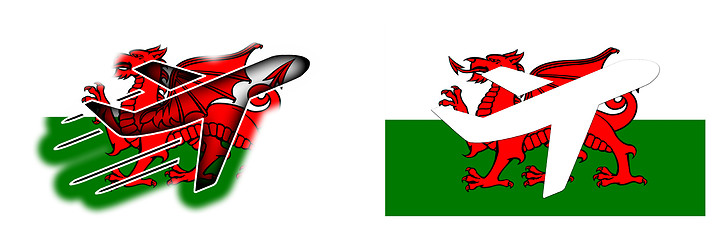 Image showing Nation flag - Airplane isolated - Wales