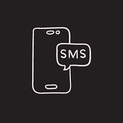 Image showing Smartphone with message sketch icon.