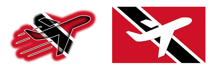 Image showing Nation flag - Airplane isolated - Trinidad and Tobago