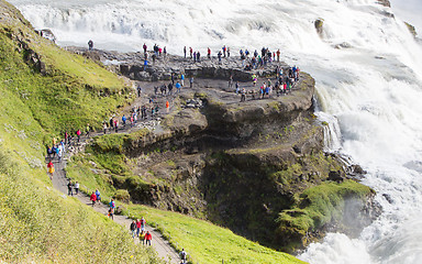 Image showing ICELAND - July 26, 2016: Icelandic Waterfall Gullfoss