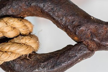 Image showing Old rusted fishing hook - Close-up