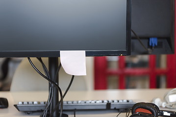 Image showing closeup of monitor screen in office