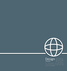 Image showing Logo of earth or globe, or network structure, minimal flat style