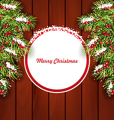 Image showing Holiday Card on Wooden Background