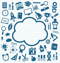 Image showing Kit of Education Flat Simple Icons