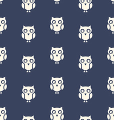 Image showing Seamless Pattern with Bird Owl for Halloween