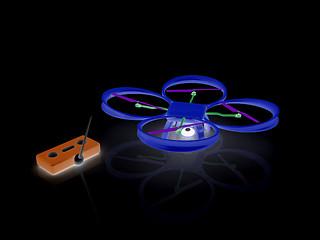 Image showing Drone with remote controller