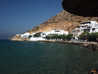 Image showing view of Agia Marina and Spilia beach port of Kamares Sifnos Gree