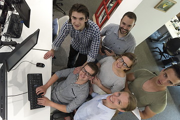 Image showing startup business people group working as team to find solution