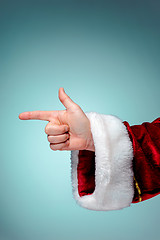 Image showing Photo of Santa Claus hand in pointing gesture