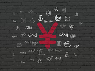 Image showing Currency concept: Yen on wall background