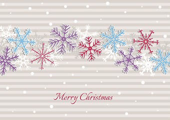 Image showing christmas illustration with stripes and snowflakes