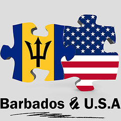 Image showing USA and Barbados flags in puzzle 