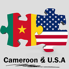 Image showing USA and Cameroon flags in puzzle 