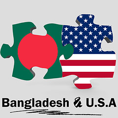 Image showing USA and Bangladesh flags in puzzle 