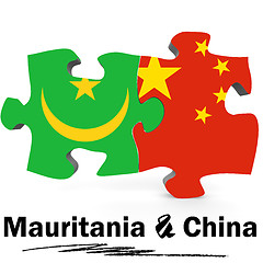 Image showing China and Mauritania flags in puzzle 