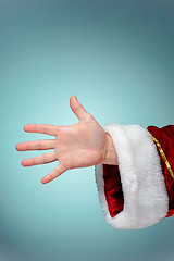 Image showing Photo of Santa Claus hand in pointing gesture