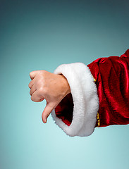 Image showing Photo of Santa Claus hand in pointing gesture