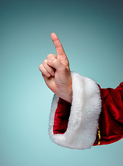 Image showing Photo of Santa Claus hand in pointing gesture