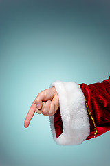 Image showing Photo of Santa Claus hand in pointing gesture