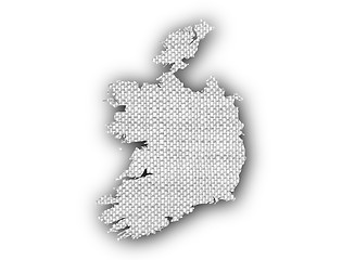 Image showing Map of Ireland on old linen