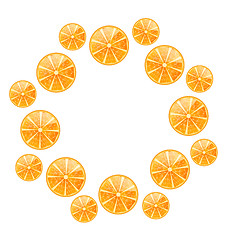 Image showing Abstract Round Frame with Sliced Oranges