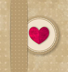 Image showing Valentine\'s Day retro elegance grunge background with pink heart