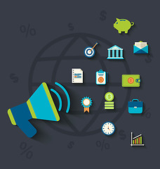 Image showing Flat icons concepts on business and finance theme