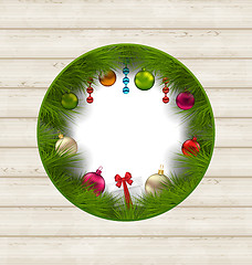 Image showing Christmas frame with traditional elements and copy space for you