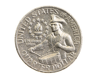 Image showing coin in a quarter of the US dollar