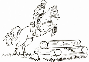 Image showing Overcoming of cross country obstacles in horse symbol vector