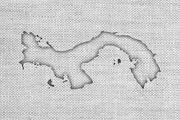 Image showing Map of Panama on old linen