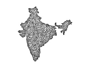 Image showing Map of India on poppy seeds