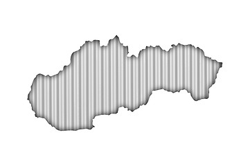 Image showing Map of Slovakia on corrugated iron