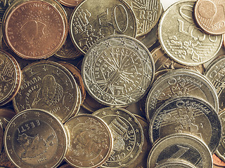 Image showing Vintage Euro coins