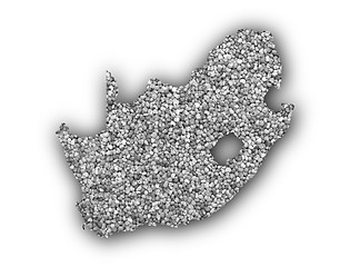 Image showing Map of South Africa on poppy seeds