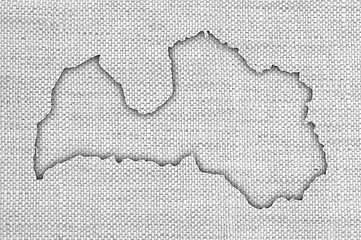 Image showing Textured map of Latvia