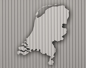 Image showing Textured map of the Netherlands
