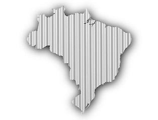 Image showing Map of Brazil on corrugated iron