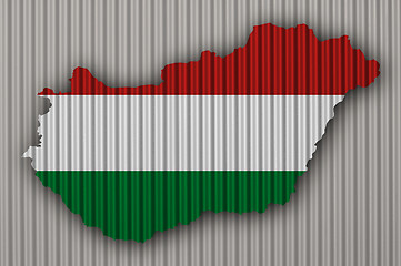 Image showing Textured map of Hungary