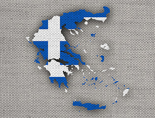 Image showing Textured map of Greece