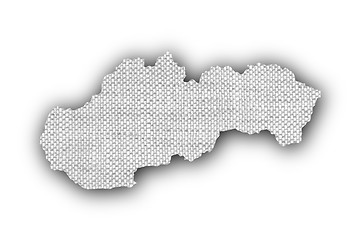 Image showing Map of Slovakia on old linen