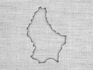 Image showing Map of Luxembourg on old linen